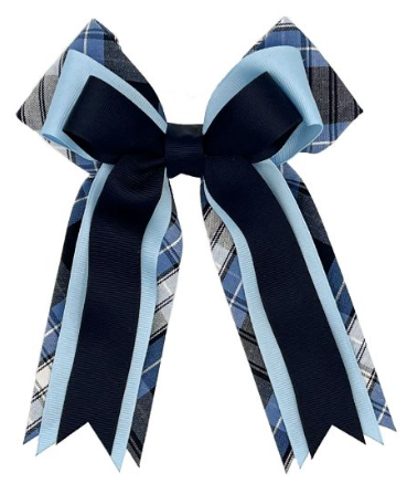 Tripled Layered Plaid & Ribbon Bow