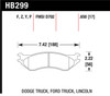 Hawk Dodge B1500 VanDurango/1500 Pickup/1500 Van / Ford / Lincoln LTS Street Front & Rear Brake Pad - HB299Y.650 Photo - Primary