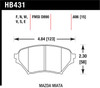 Hawk 01-05 Miata w/ Sport Suspension HPS  Street Front Brake Pads D890 - HB431F.606 Photo - Primary