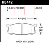 Hawk 01-02 Miata w/ Sport Suspension HP+  Street Rear Brake Pads (D891) - HB442N.496 Photo - Primary