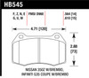 Hawk 03-07 G35/350z/03-06 Sentra Spec V w/ Brembo HPS Street Front Brake Pads - HB545F.564 Photo - Primary