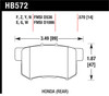 Hawk 07-08 Acura TL Type S / 99-08 Acura TL 3.2L HPS Street Rear Brake Pads - HB572F.570 Photo - Primary