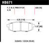 Hawk 2013-2014 Scion FR-S Base 2dr Coupe HPS 5.0 Rear Brake Pads - HB671B.628 Photo - Primary