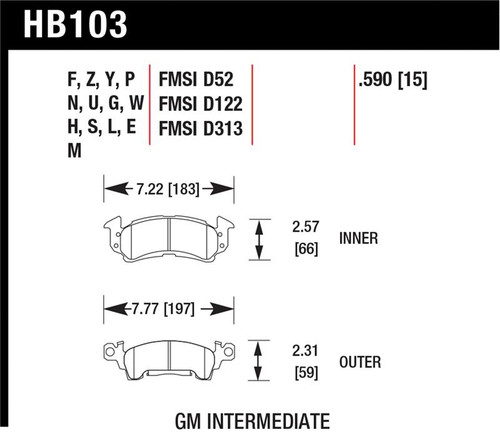 Hawk HP+ Street Brake Pads - HB103N.590 Photo - Primary