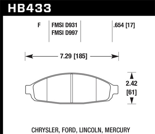 Hawk HPS Street Brake Pads - HB433F.654 Photo - Primary