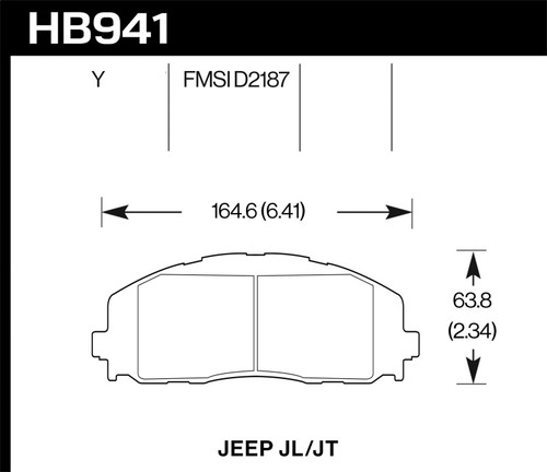 Hawk 2018 Jeep Wrangler Rubicon LTS Street Front Brake Pads - HB941Y.712 Photo - Primary