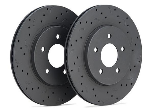 Hawk Talon 2008 Mitsubishi Lancer Evolution GSR AWD Drilled and Slotted Front Brake Rotor Set - HTC4985 Photo - Primary