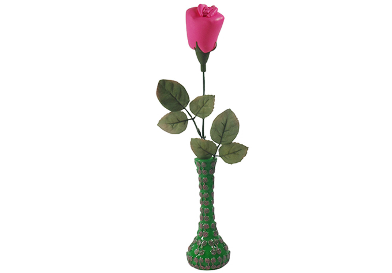 Pink Balloon Flower Inflated In Green Pink Bud Vase Bouquet