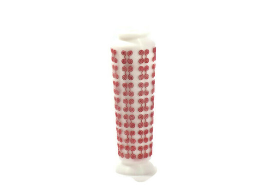 Vase 7" White with Red Emblem Design