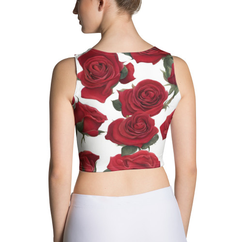 Red and White Crop Top