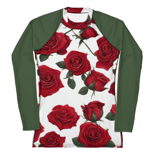 Green, Red and White Women's Rash Guard