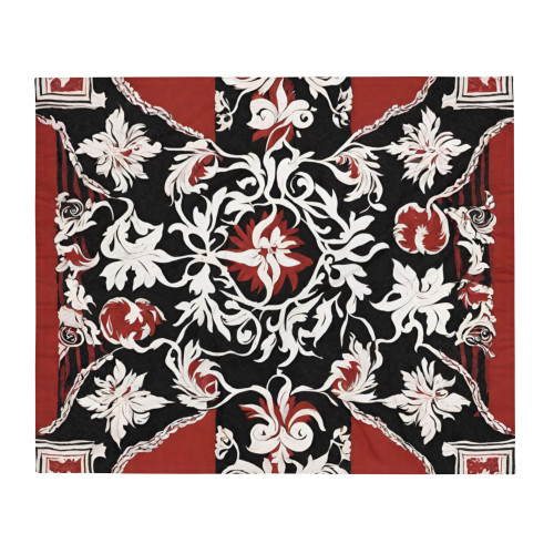 Throw Blanket Black/White/Red Design