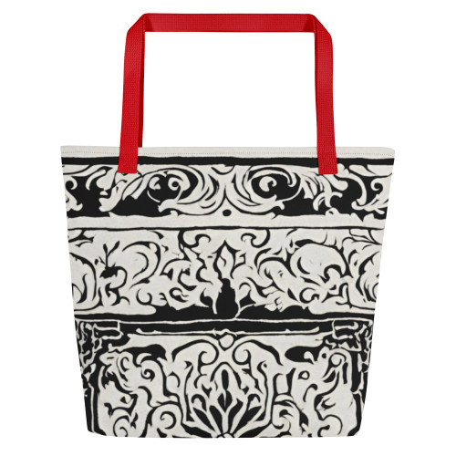  Large Tote Bag  Red Handle