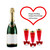 3 Disposable Champagne Glasses with Bottle