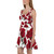 Skater Dress in Red, White and Green Floral Design