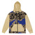 Men's Zip Hoodie - Beige, Black and Blue