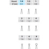 Fresa dental - Redonda 1/4 - 22mm RA - Paquete de 5