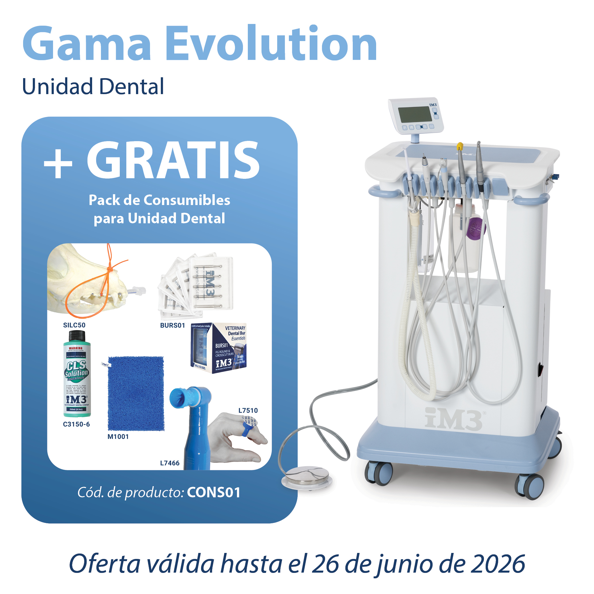 Unidad Dental Gama Evolution + Pack de Consumibles GRATIS