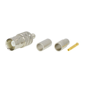BNC 3-Piece Female Jack Crimp Connector for RG-6