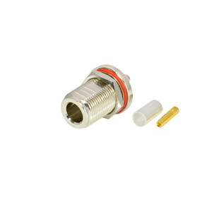 N-Type Female Jack Bulkhead Crimp Connector for RG-223