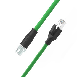 M12 X-Coded Male Straight to RJ45 Male Straight | PUR Jacket M12 X-Coded Male Straight to RJ45 Male Straight | PUR Jacket