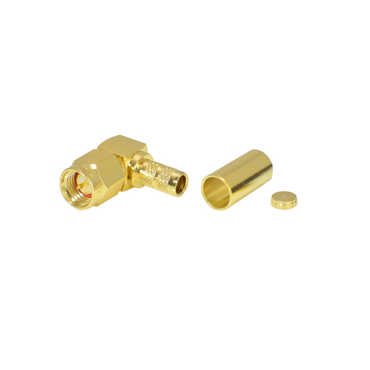 90° SMA Male Plug Crimp Connector For RG-58