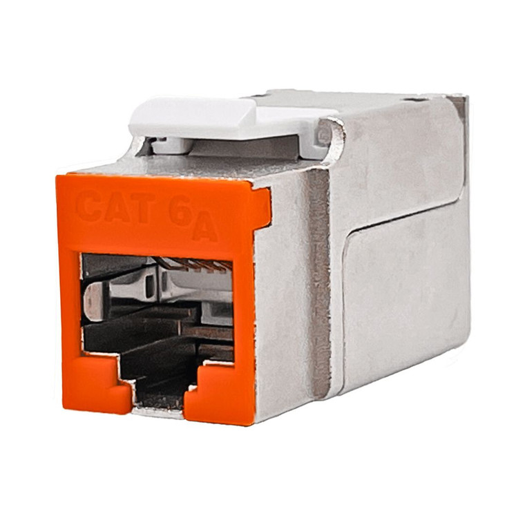 Category 6A Shielded Keystone Punch Down Jack with Colored Bezel