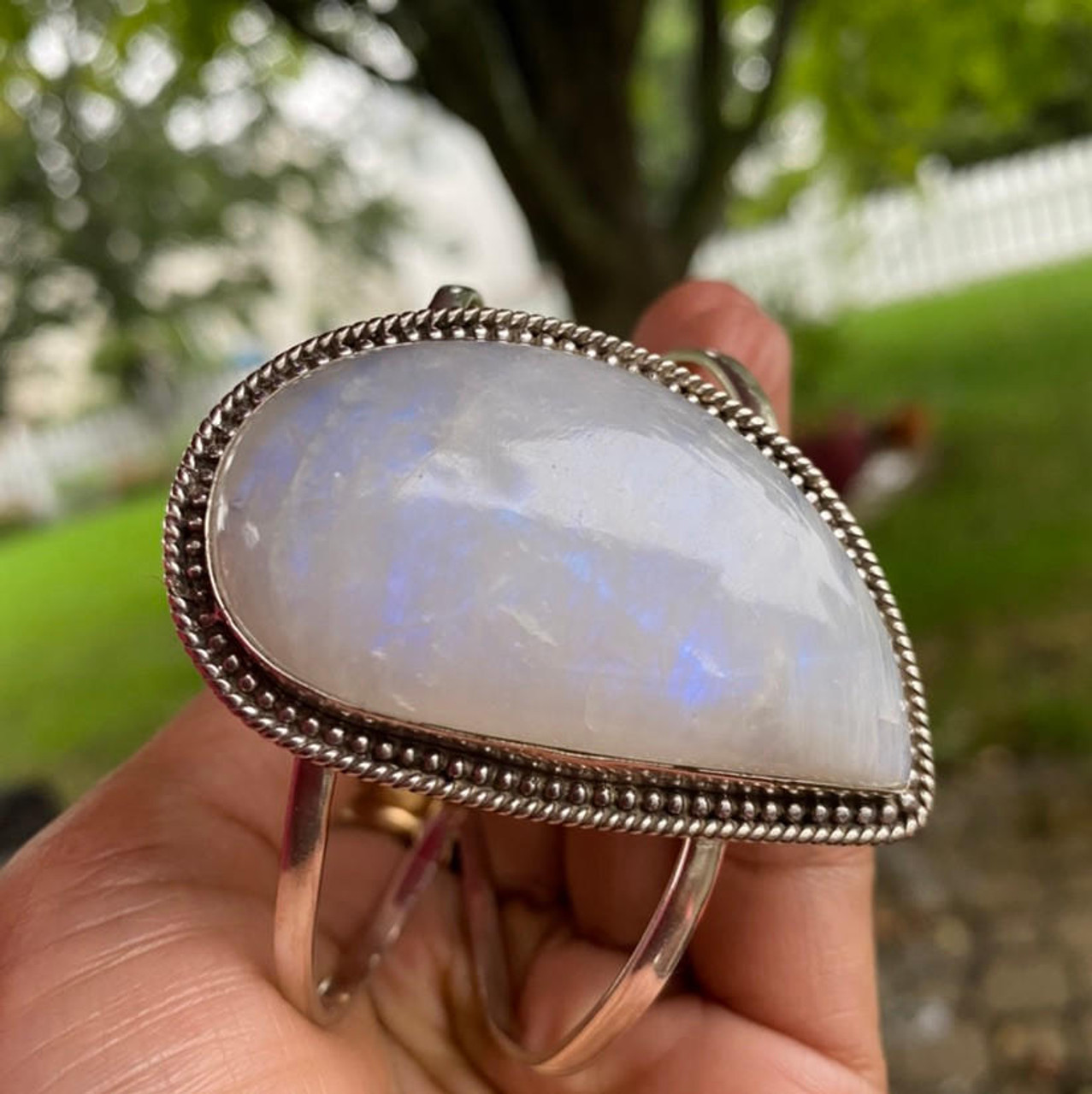 Moonstone cuff clearance bracelet