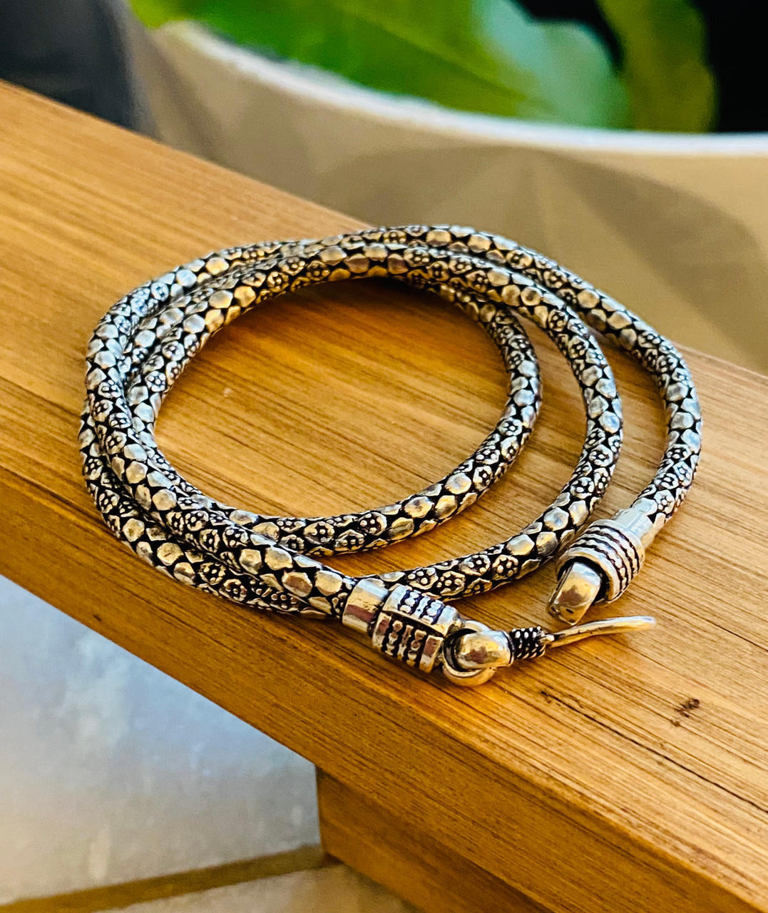 925 Silver Heavy Snake Necklace- Serpentine Chain- shop now!