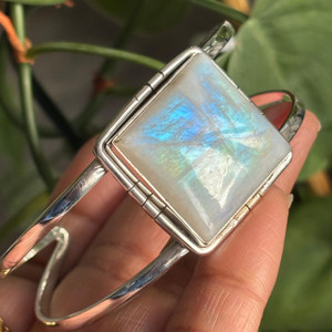 Radiant Moonstone Cuff Bracelet in Sterling Silver Radiant Moonstone Cuff Bracelet in Sterling Silver
