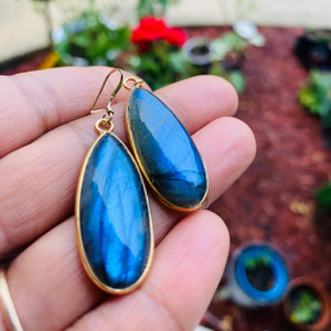 Labradorite Earrings- Gold- Silver Teardrops Labradorite Earrings- Gold- Silver Teardrops