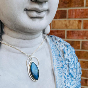 Labradorite Necklace: Shiva Third Eye- Believe Labradorite Necklace: Shiva Third Eye- Believe