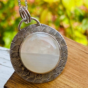 Round Moonstone Celestial Necklace Round Moonstone Celestial Necklace