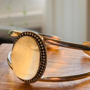 Sterling Silver Moonstone Cuff Bracelet Sterling Silver Moonstone Cuff Bracelet