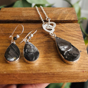 Black Crystal Protection Necklace -Shungite Pendant Black Crystal Protection Necklace -Shungite Pendant