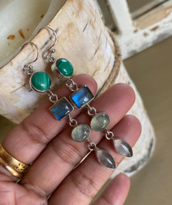"Elegant Multi-Gemstone Earrings – Handcrafted with in sterling silver. Get yours at Earth Karma Jewelry!" "Elegant Multi-Gemstone Earrings – Handcrafted with in sterling silver. Get yours at Earth Karma Jewelry!"