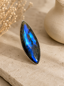 labradorite ring sterling silver long statement for women