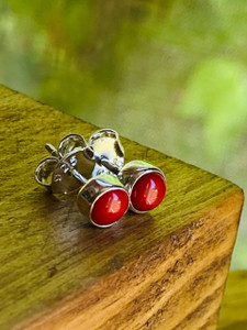 "Buy -Red Crystal Gemstone Earrings or Birthstone Studs by earth karma jewellery" "Buy -Red Crystal Gemstone Earrings or Birthstone Studs by earth karma jewellery"