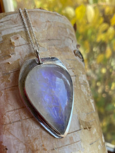 Unique Moonstone large pendant sterling silver by Earthkarmajewellery Unique Moonstone large pendant sterling silver by Earthkarmajewellery