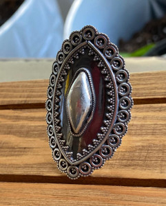 Extra large long 50 mm sterling silver adjustable statement ring -1 Extra large long 50 mm sterling silver adjustable statement ring -1