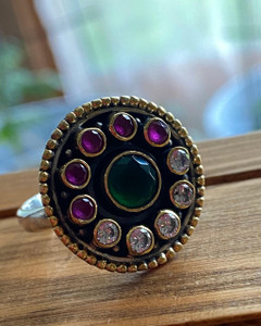 "Shop- Sterling silver and gold ruby ring for women" "Shop- Sterling silver and gold ruby ring for women"