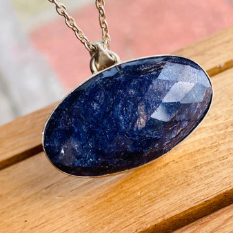 Earth's Elegance: Natural Sapphire Pendant Necklace for Women - Exquisite Beauty by Earth Karma