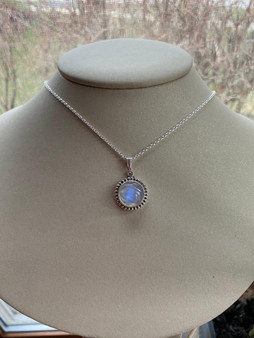 moonstone moon pendant necklace by Earthkarmajewellery