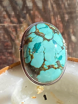 Turquoise ring size 8 chunky statement by earth karma