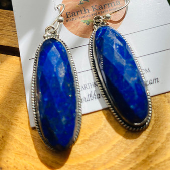 "Visit Earthkarmajewellery- long faceted gemstone dangly earrings for women"