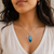 Natural Blue Labradorite Necklace: Shiva Third Eye gemstone sterling silver necklace for men women