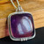 Amethyst Necklace -Square Cushion Pendant