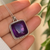 Amethyst Necklace -Square Cushion Pendant