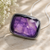 Natural Amethyst Necklace with rectangular cabochon faceted Pendant on a chain