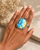 large Oval Labradorite ring -  adjustable statement Ring for women size 9  10 ring